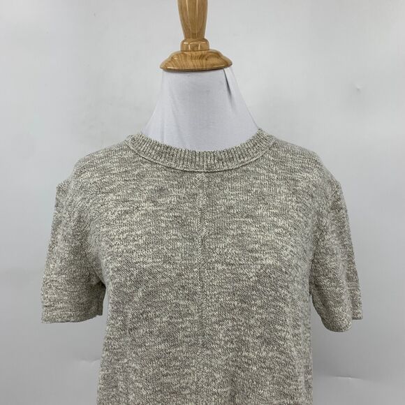 Madewell Sweater Tee Womens 2XS XXS Gray Knot Front Detail Cropped Fit Cotton - Picture 3 of 13